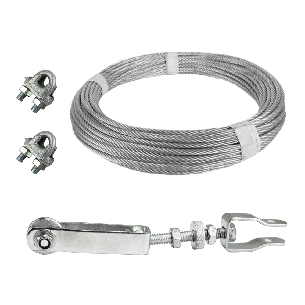 Trailer Hand Brake Cable Kit 8M W/ Cable Adjuster And Wire Grips Stain