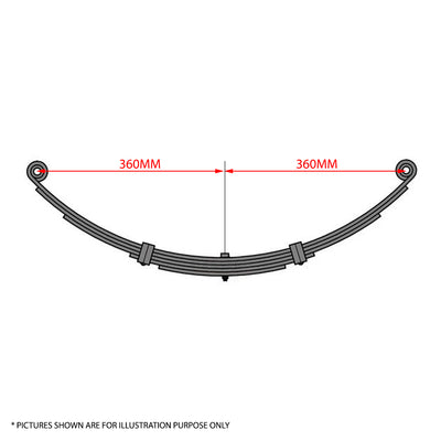 Pair 6 Leaf Spring Eye To Eye 45mm 800Kg Horse Float Trailer Caravan Offroad