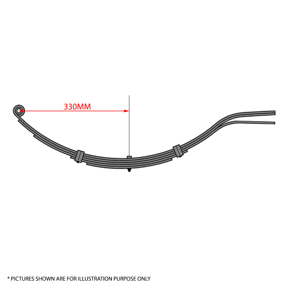 2X 6 Leaf Eye Slipper Galvanised Dacromat Spring 1100Kg Float Trailer Dacromet