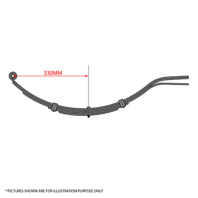 2X 7 Leaf Eye Slipper Galvanised Dacromet Spring 1200Kg Rated Trailer Dacromat