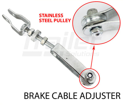 Trailer Hand Brake Cable Kit 8M W/ Cable Adjuster And Wire Grips Stainless Steel