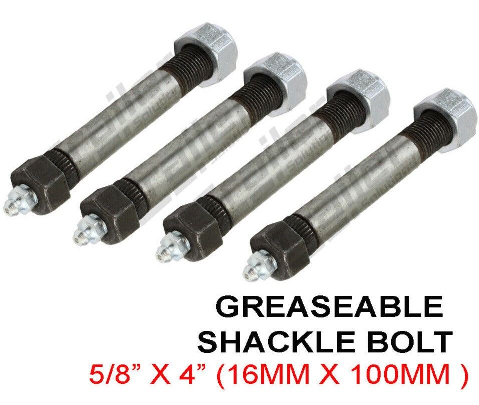 Greasable Trailer Caravan Shackle Spring Bolts & Nut 5/8 inch X 4 inch ...