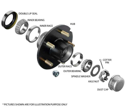 Pair Trailer Hubs 6/139.7 With LM Bearings. SG Casting Suits 6 Stud Landcruiser