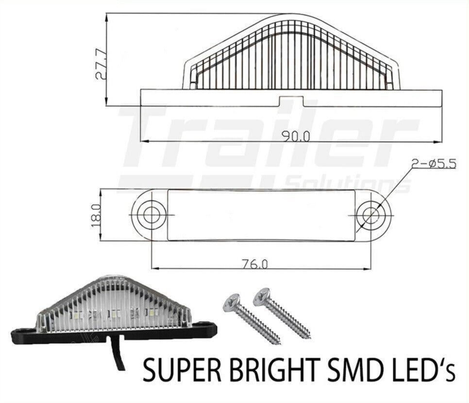 2 X 8 Led Trailer Light Kit- No. Plate Light, Trailer Plug, Side Marker, Cable
