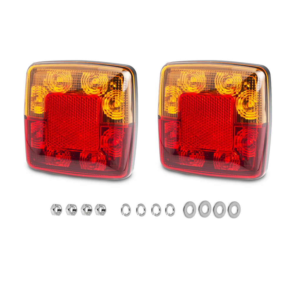 2Pc 8 Led Submersible Waterproof Trailer Tail Lights Caravan Truck Boat Kit Au