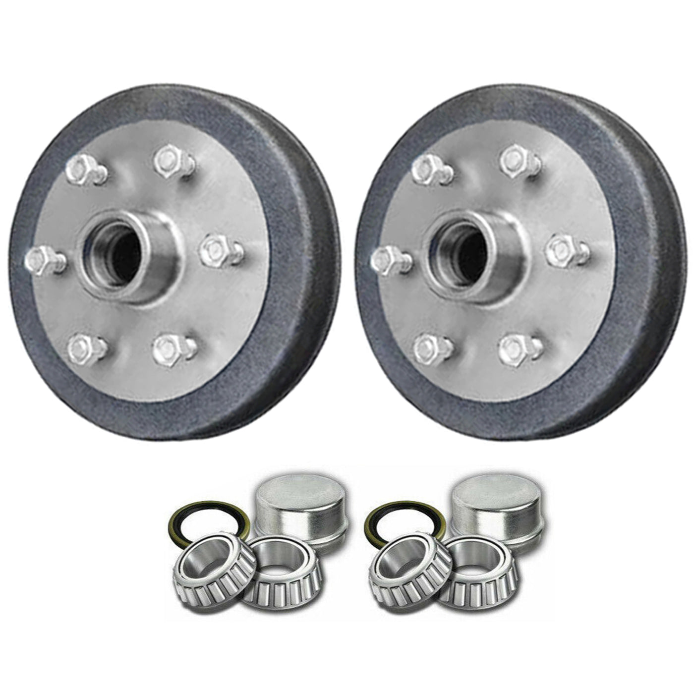 Pair 9 inch Hub Drum Suit 6 stud Landcruiser with LM Bearing Suit Mechanical Hydraulic Trailer
