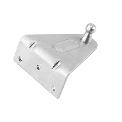 Gas Strut Bracket Right Angle 3 Hole 10mm Ball. Zinc Finish Bracket