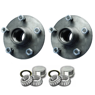 Pair Trailer 5 Stud Lazy Hub Kits With SL Bearings For Ford
