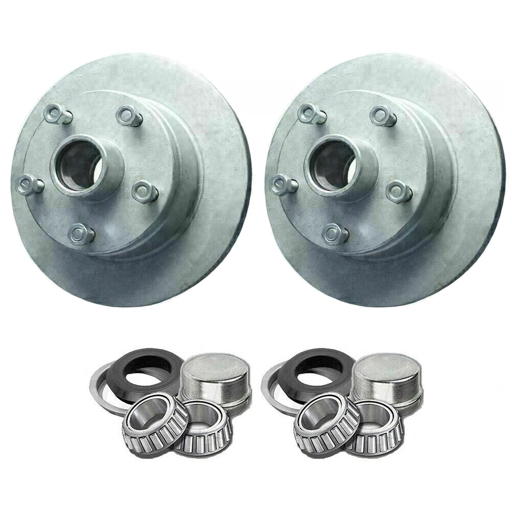 Trailer Disc Hubs Pair Galvanised (LM) With Marine Seal For Ford