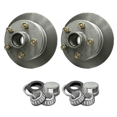 Pair Trailer Disc Hubs Galvanised (LM) With Marine Seal Suits HT Holden