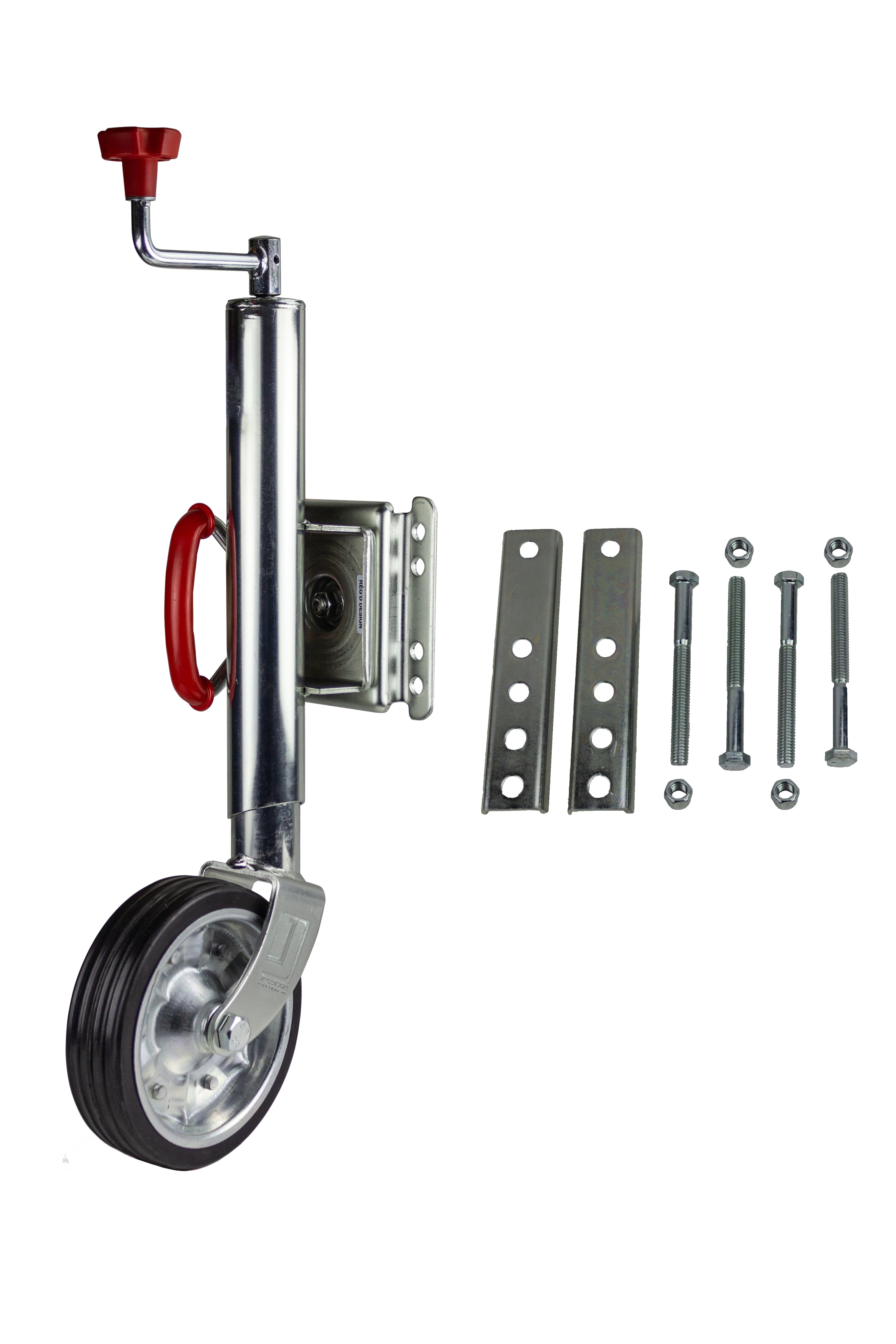 8 inch Trailer Jockey Wheel Universal UBolt Style Zinc Solid Rubber B