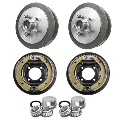 Pair Trailer 9 inch Mechanical Brake Kit Hub Drum With SL Bearing Suits 5 Stud Ford