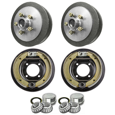 Pair 9 inch Mechanical Brake Kit & Pair 9 inch Hub Drum With LM Bearings Suits 5 Stud HQ Holden