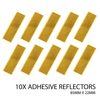 10X Amber Reflector Self Adhesive Trailer Caravan Light Truck Stick