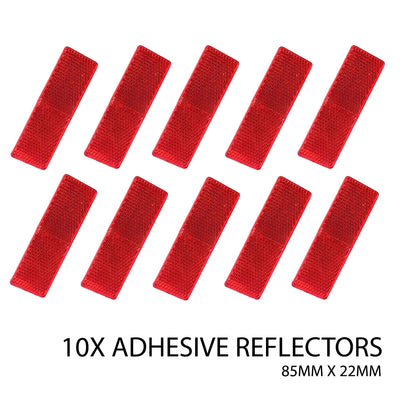 10X Red Reflector Self Adhesive Trailer Caravan Light Truck Stick