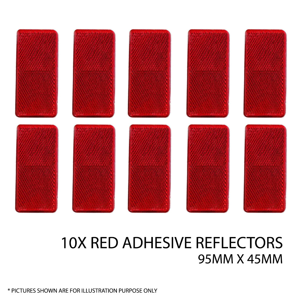 10X Red Reflector Self Adhesive Trailer Caravan Light Truck Stick