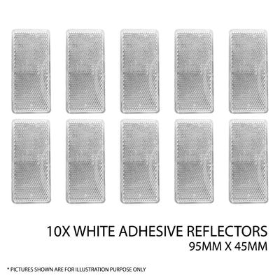 10X White Reflector Self Adhesive Trailer Caravan Light Truck Stick