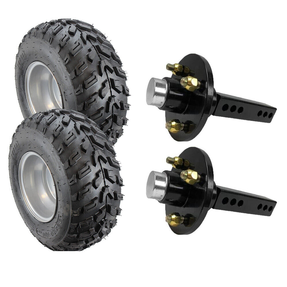 10 inch Atv Rim & Tyre Hub 40mm Fitted Stub Axle Kit Qwad Quad Bike Mower Trailer