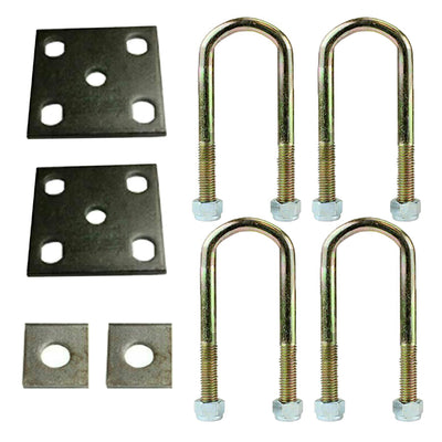 Trailer U Bolt Kit 39mm Round X 5 inch Ubolts Fish Plates Axle Pads Hangers Bolts