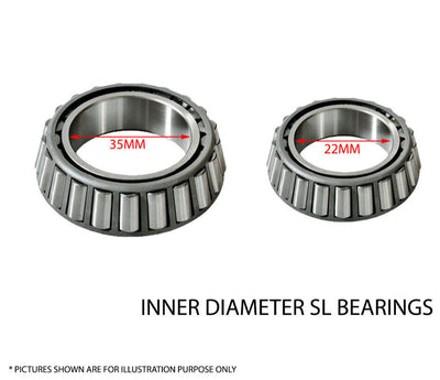 Pair Galvanised Trailer Disc Hubs with LM Bearings and Marine Seal For 5 Stud Ford