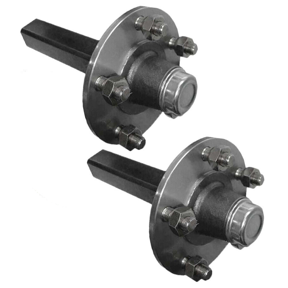 Round Hub Rims 2X Trailer 5 Stud Hubs 1000Kg 1T Round 39mm Fitted Stub Axles. Holden ...