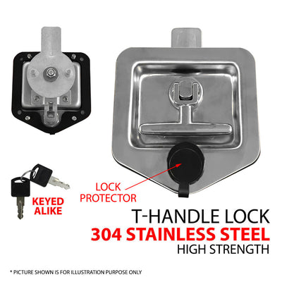 T Lock T Handle Lock Recessed Keyed Alike Stainless Trailer Caravan Toolbox