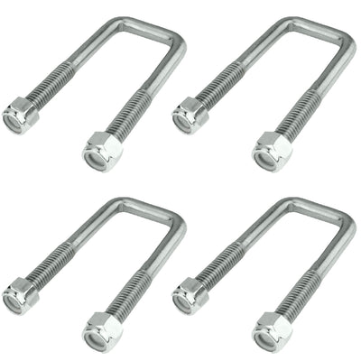 4 X Galvanised U Bolt Ubolt Square 45mm 5.5 inch Trailer Camper Caravan