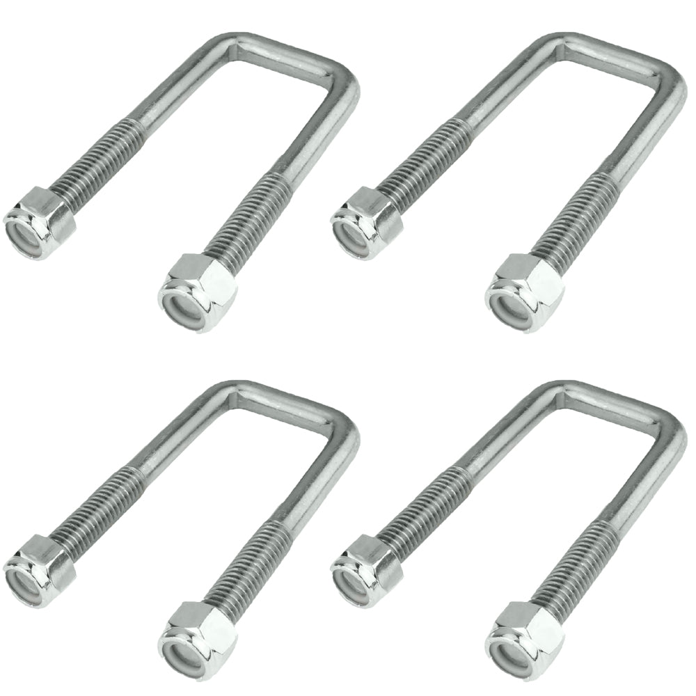 4 X Galvanised Ubolt U Bolt Square 40mm 5 inch Trailer Camper Caravan