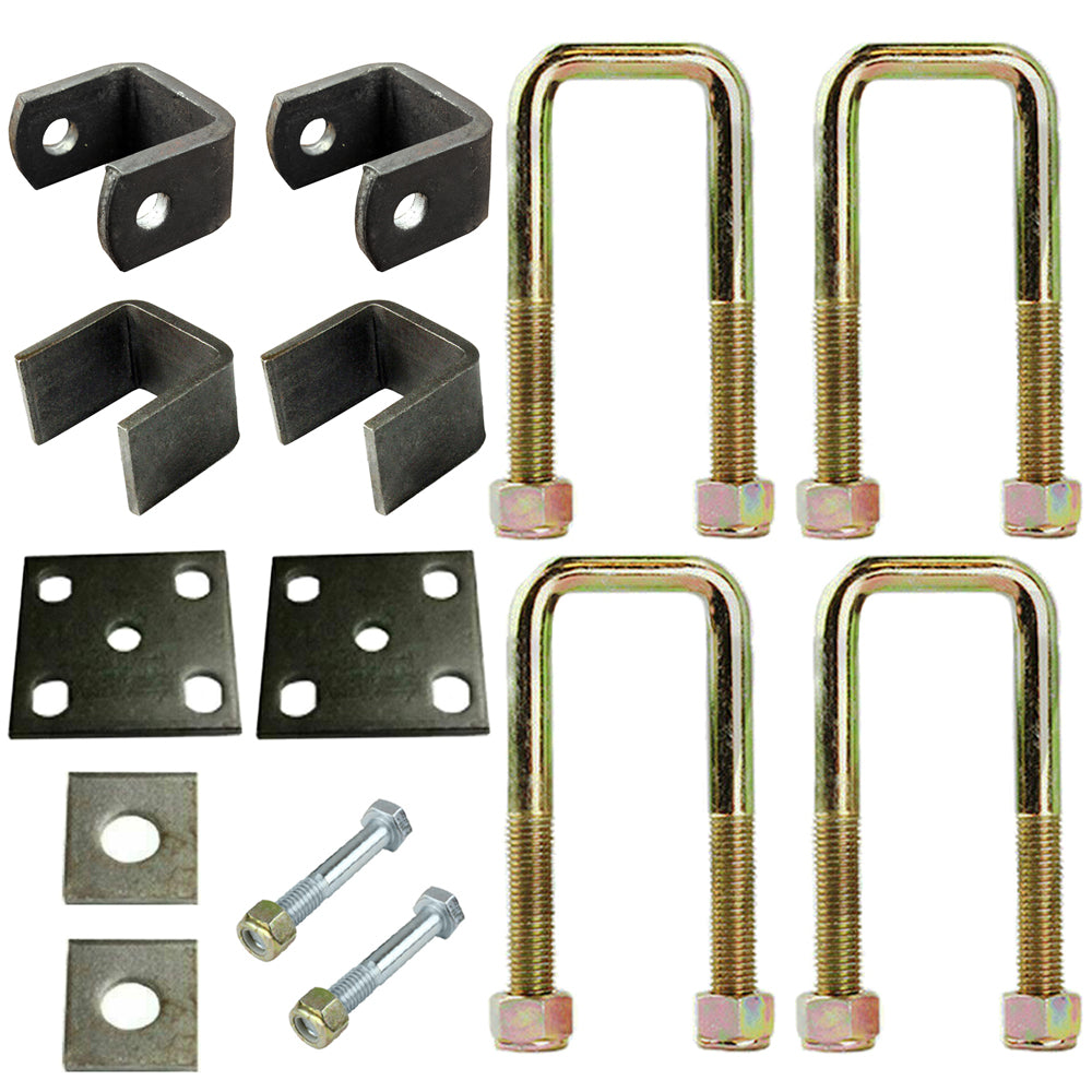 Trailer 50mm Square Axle U Bolt Pad Fish Plate Fitting Front Rear Hanger Spring