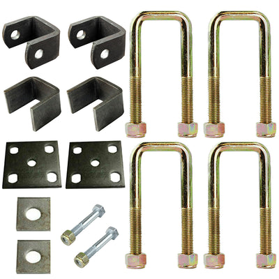 Trailer 50mm Square Axle U Bolt Pad Fish Plate Fitting Front Rear Hanger Spring