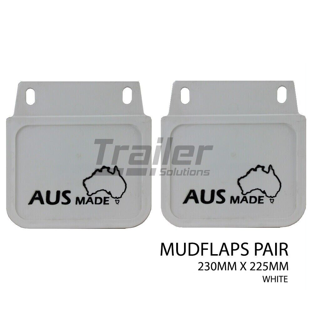 2X White Plastic Trailer Mudguard With Mudflap 13 inch 14 inch Wheel - Australian Made