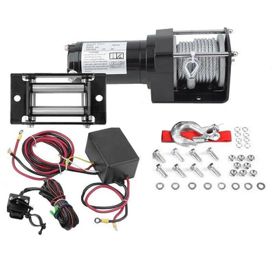 12V Electric Winch 3000Lbs(1360Kg) Wire Rope Steel Cable Winch 4Wd Atv Boat Car