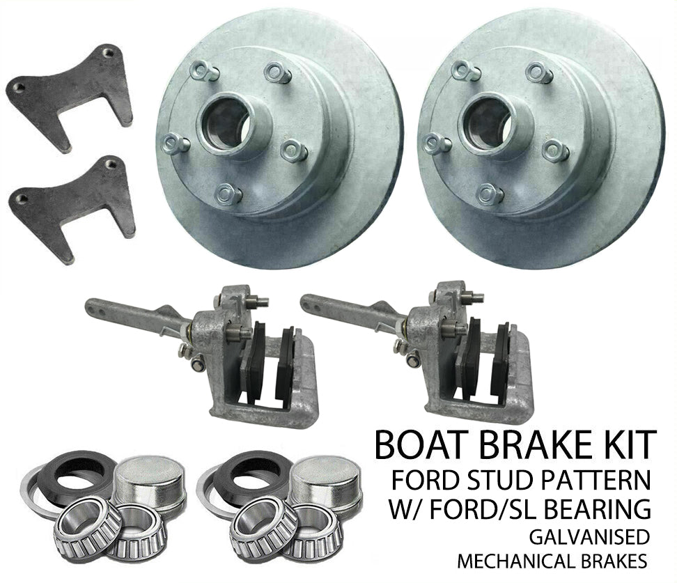 Boat Trailer Galvanised Mechanical 10 inch Disc Brake Kit Caravan Rotor Caliper Pads