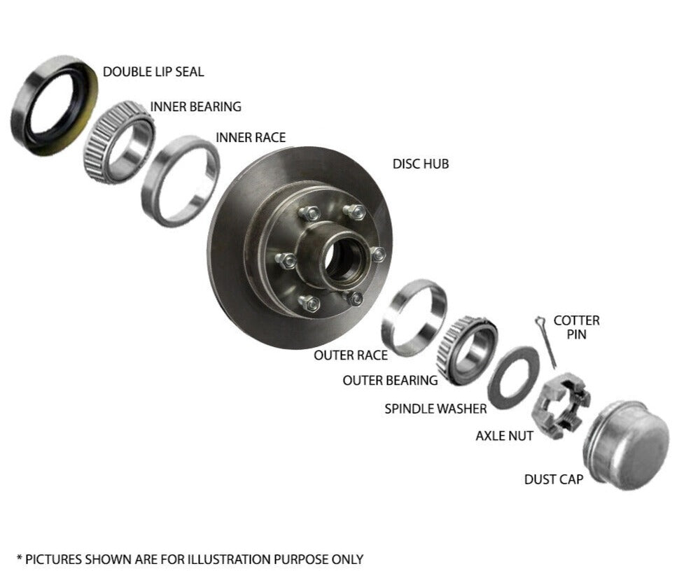 Pair 10 inch Trailer Disc Hubs Kit Black Natural Rotor with SL Bearings For Ford