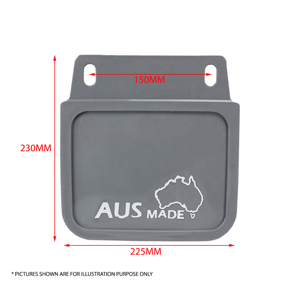 2X Grey Plastic Trailer Mudguard With Mudflap 13 inch 14 inch Wheel - Australian Made