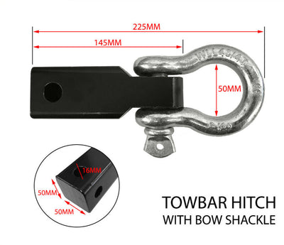 Recovery Hitch Receiver Off Road Tow Bar Bow Shackle Truck Suv 4Wd Solid 5 Ton