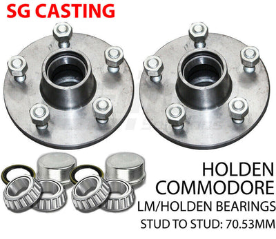 X2 Trailer Hubs With LM Bearings Sg Casting Suit Pattern 5/120 PCD Commodore