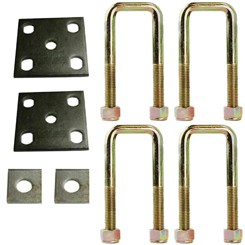 U Bolts Kit 45mm Square X 6 inch 5/8 Ubolts Fish Plates Axle Pads Trai ...