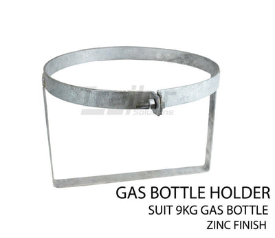 1X Gas Bottle Holder 9.0 Kg Zinc Finish For Trailer Camping, Caravans & 4Wd'S