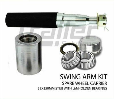 Rear Bar Swing Away Spare Wheel Bracket Kit With 39X250mm Round Stub Axle 4Wd
