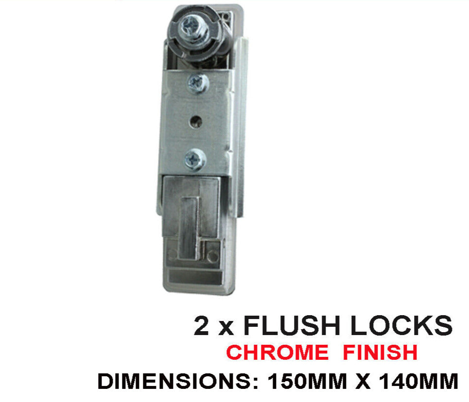 X2 Chrome Compression Lock Push Latch Swing Handle Camper Rv Pop Up Trailer