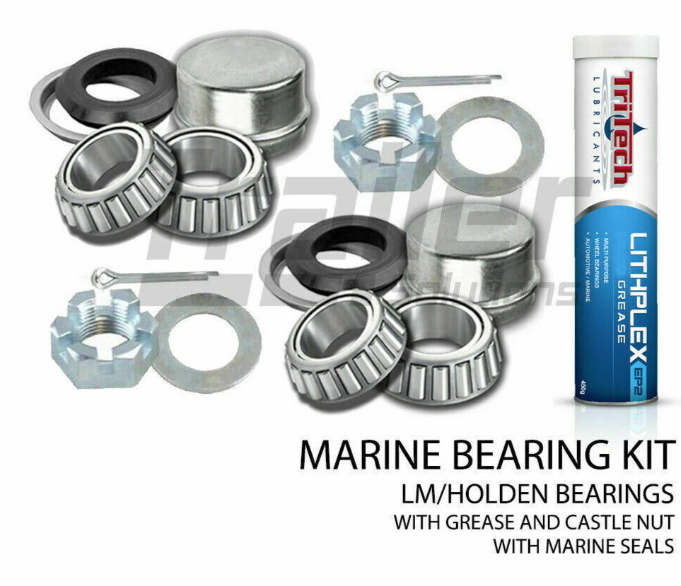 Marine Trailer Bearings Kit & Seals Includes Grease LM Type Holden