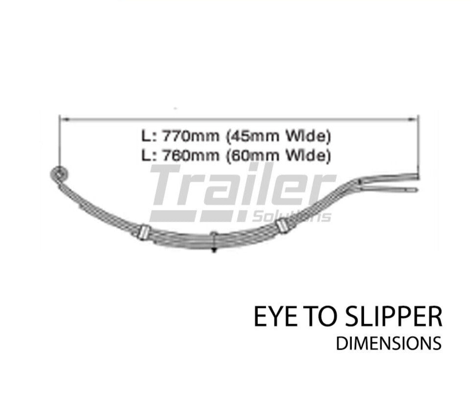 2X 5 Leaf Eye Slipper Dacromat Spring 900Kg Rating Trailer Boat Dacromet
