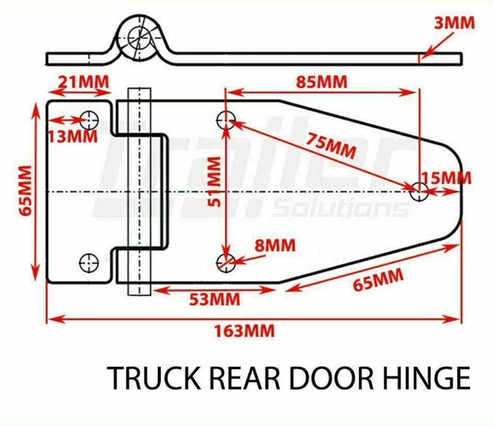 150mm Truck Door Rear Greasable Hinge Zinc Truck Hinge With Grease Nipple