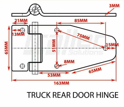 150mm Truck Door Rear Greasable Hinge Zinc Truck Hinge With Grease Nipple