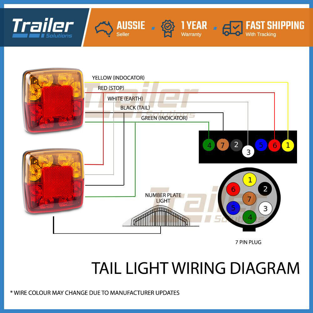 2 X 8 Led Trailer Lights Kit, Trailer Plug, Cable, Side Marker, No. Plate Light