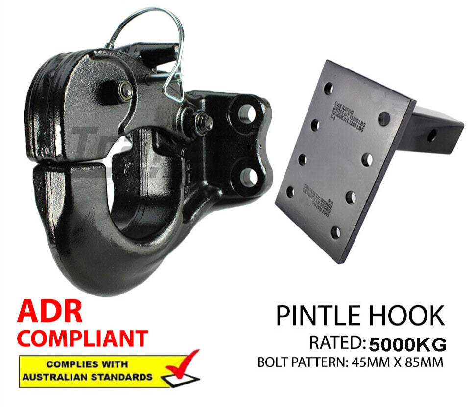 Pintle Hook With No Towball Rated 5 Tonne & Pintle Receiver Arm Hitch - Tow Bar