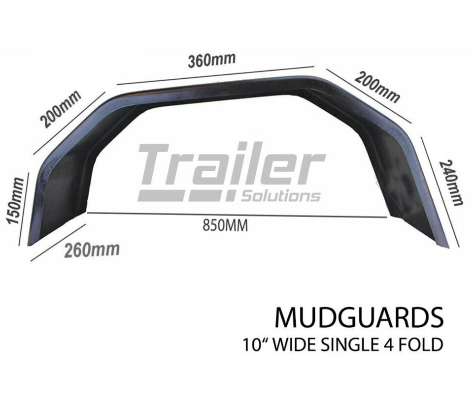 Trailer Steel Mudguard Smooth Pair 4 Fold 10 inch Wide For 13 inch/14 inch Wheel Guards Boat