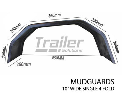 Trailer Steel Mudguard Smooth Pair 4 Fold 10 inch Wide For 13 inch/14 inch Wheel Guards Boat