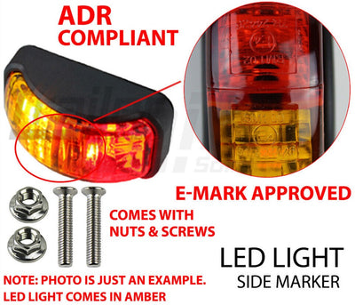 Led Clearance Lights Side Marker Lamp Amber Trailer Truck Caravan Multi Volt